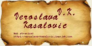 Veroslava Kasalović vizit kartica